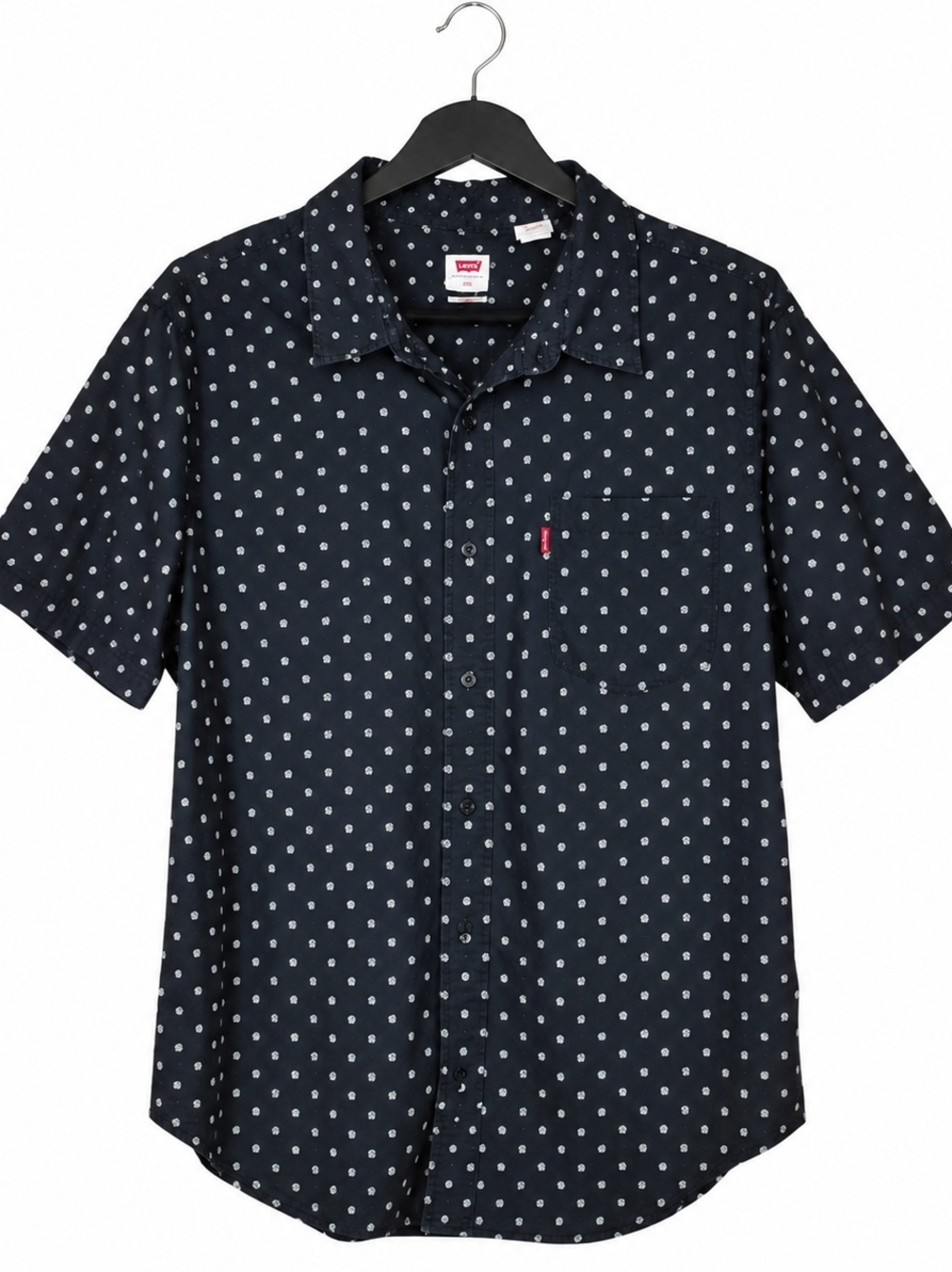 Levi’s Men’s 3XL Black Geometric Print Short Sleeve Button Down Shirt